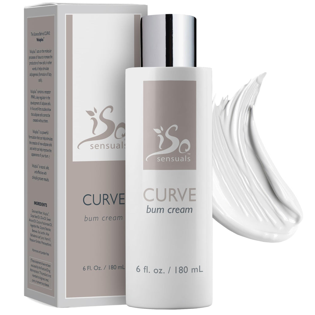 IsoSensuals CURVE Butt Enhancement Cream – Natural Growth & Fuller Curves for Women & Men | 2 Month Supply