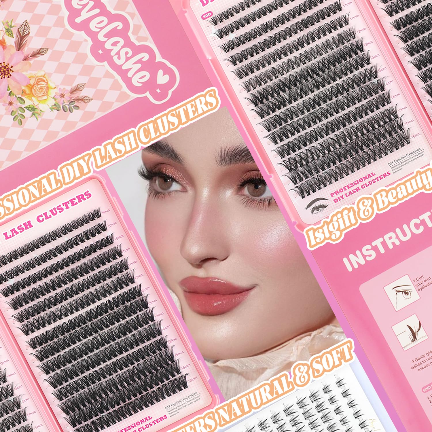 ISTGIFT Lash Clusters Kit – 560 Pcs, 9-16mm, D Curl, Fluffy Wispy False Eyelashes