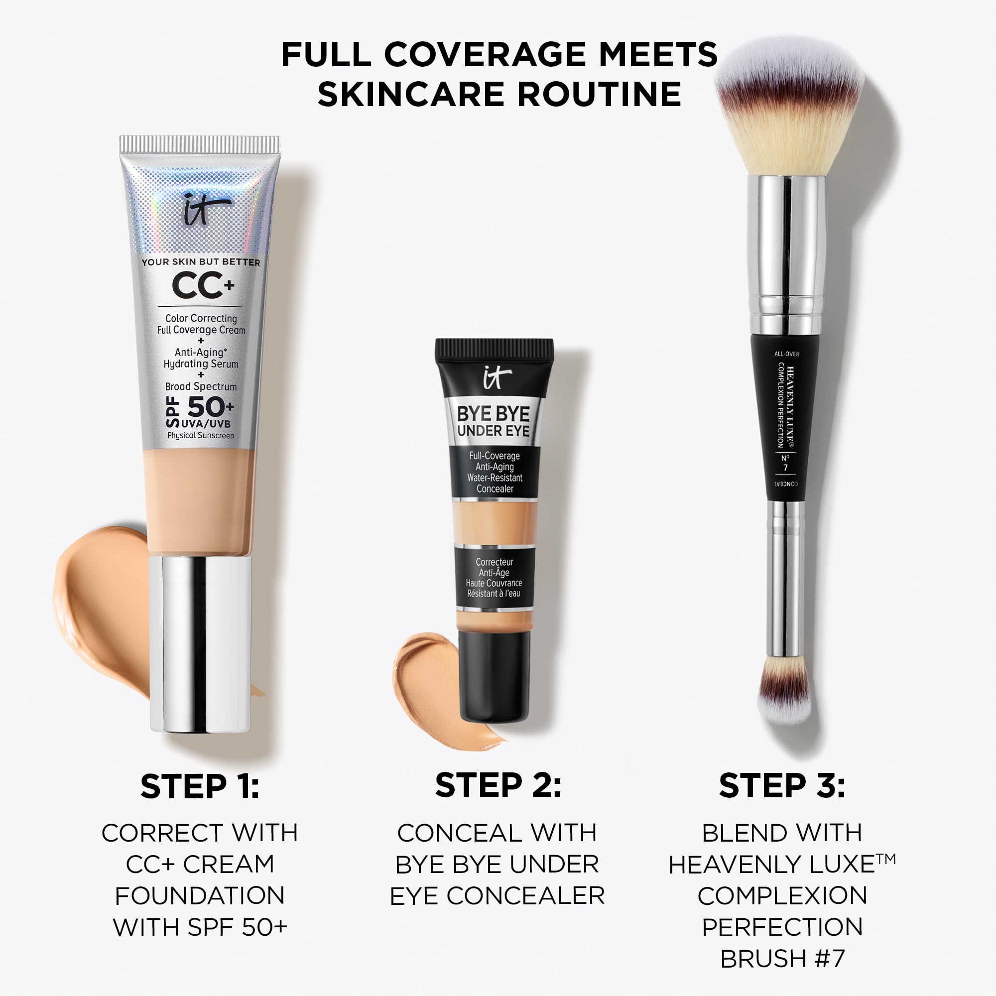 IT Cosmetics Bye Bye Under Eye Concealer (Medium Nude) – Water-Resistant, Full Coverage, 24H Wear
