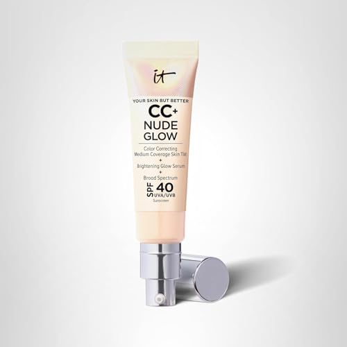 IT Cosmetics CC+ Nude Glow (Fair Light) – SPF 40 Medium Coverage Foundation + Brightening Serum