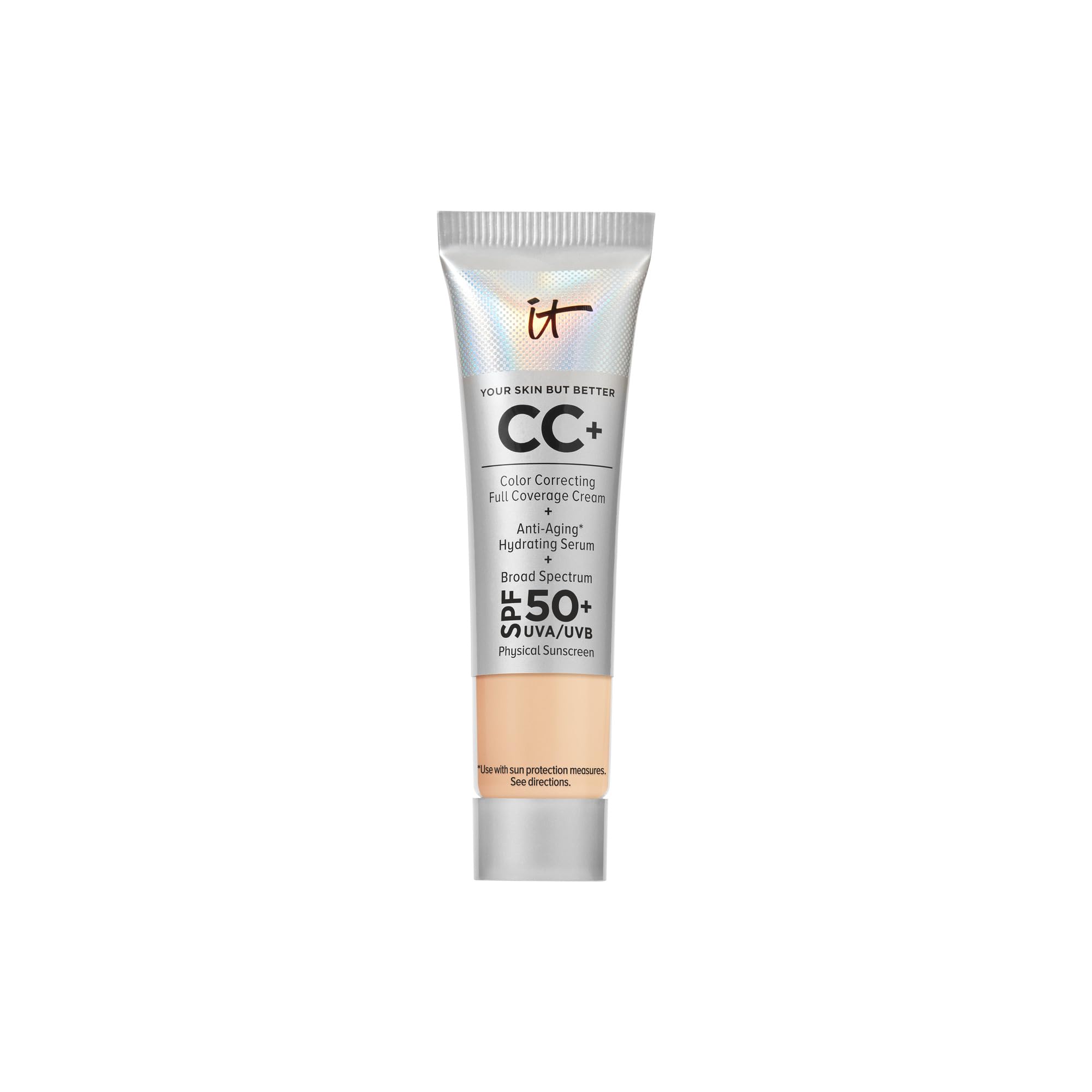 IT Cosmetics CC+ Cream Travel (Light Medium) – SPF 50+ Full Coverage Foundation