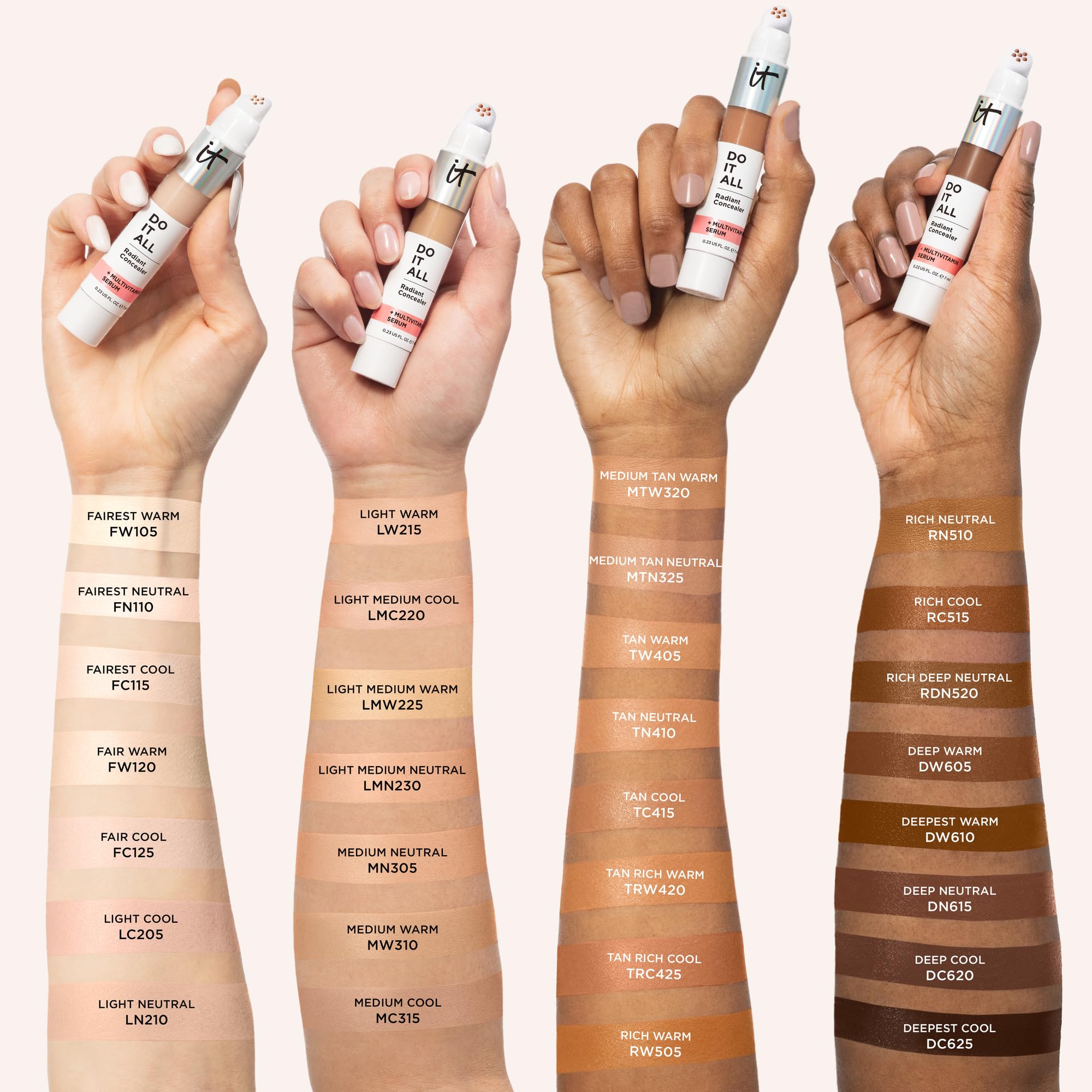 IT Cosmetics Do It All Radiant Concealer – Hydrate, Brighten, Creaseless Medium Coverage (Tan Cool) – 0.2 fl oz