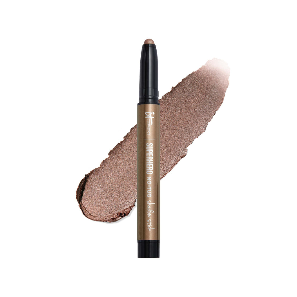 IT Cosmetics Superhero No-Tug Waterproof Shadow Stick – Super Slate (Metallic Pewter) | Built-In Primer, Long-Wear