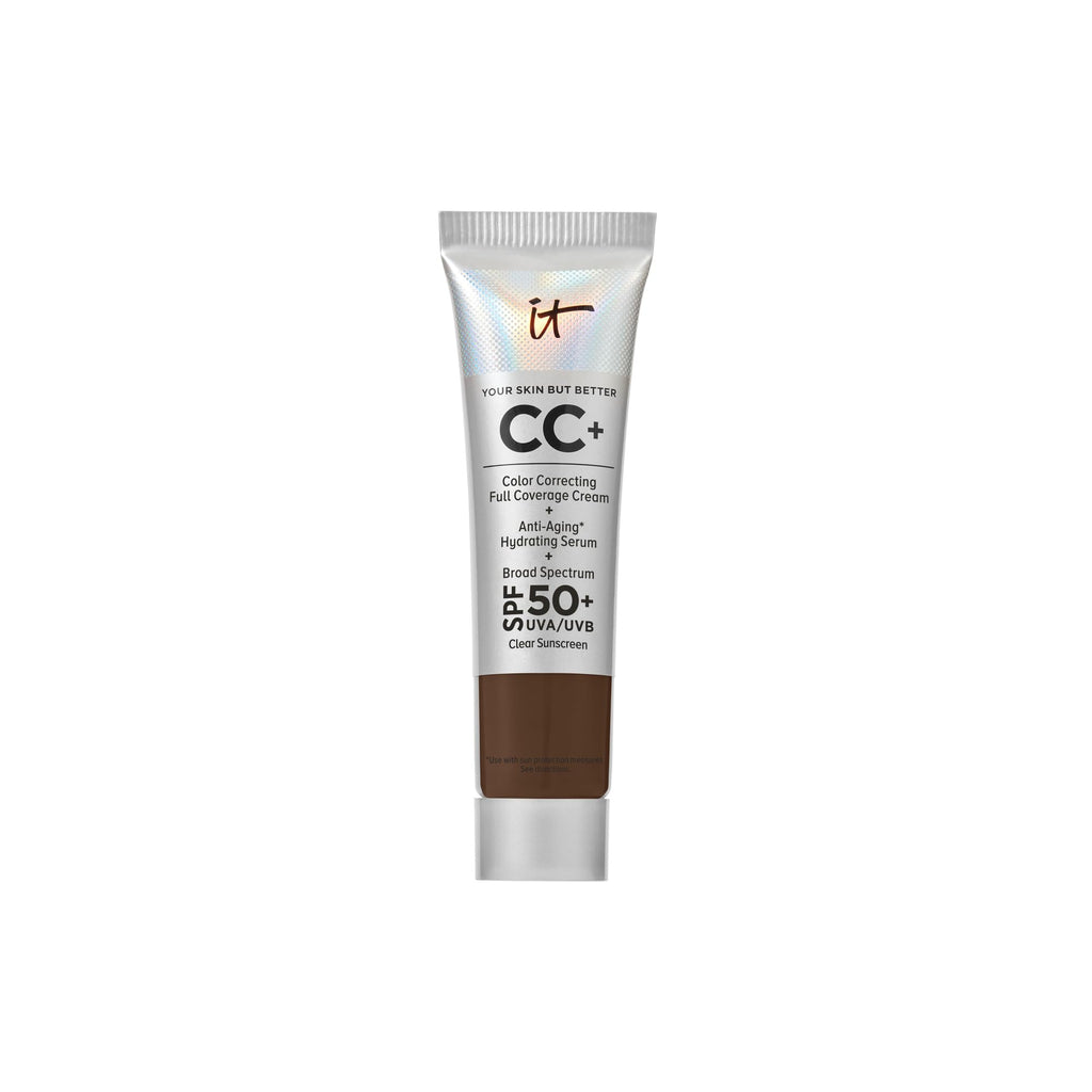 IT Cosmetics CC+ Cream Travel Deep Cool – SPF 50+ Full Coverage Foundation & Anti-Aging Hydrating Serum