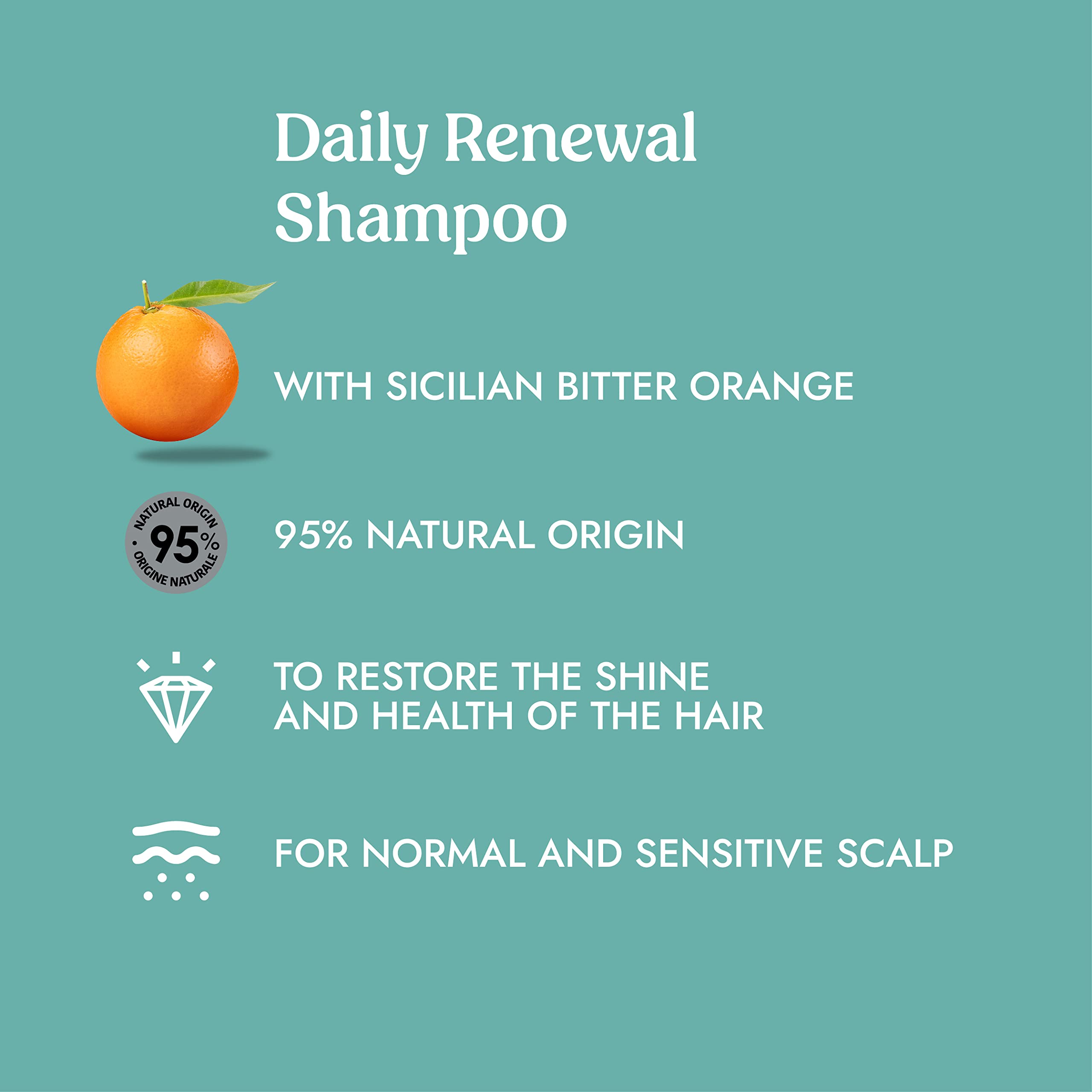 ITÍNERA Itinera Daily Renewal Shampoo with Sicilian Bitter Orange – Vibrant Hair, 95% Natural Origin, Vegan (2-Pack)