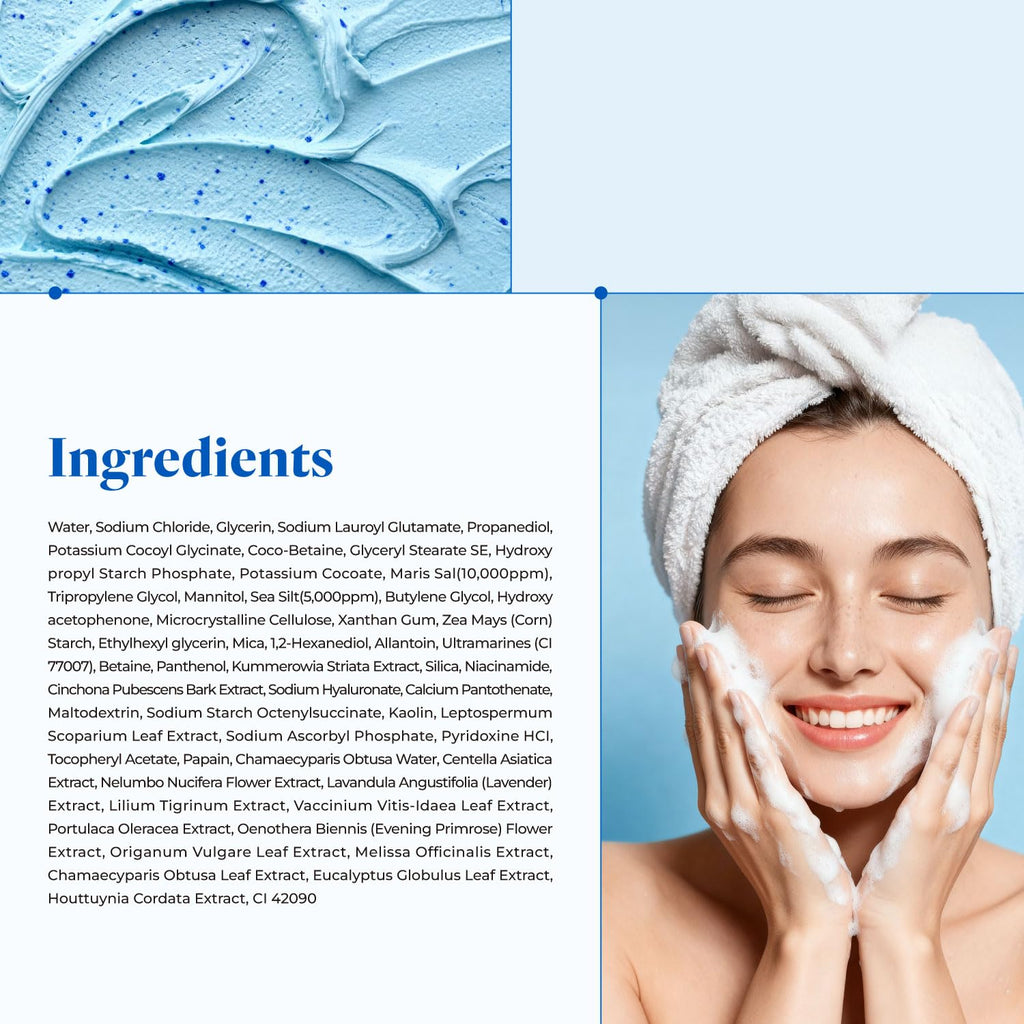 it:fu Deep Pore 2-in-1 Exfoliating Cleanser | Korean Hydrating Face Cleanser with Dead Sea Minerals & Enzyme Peel