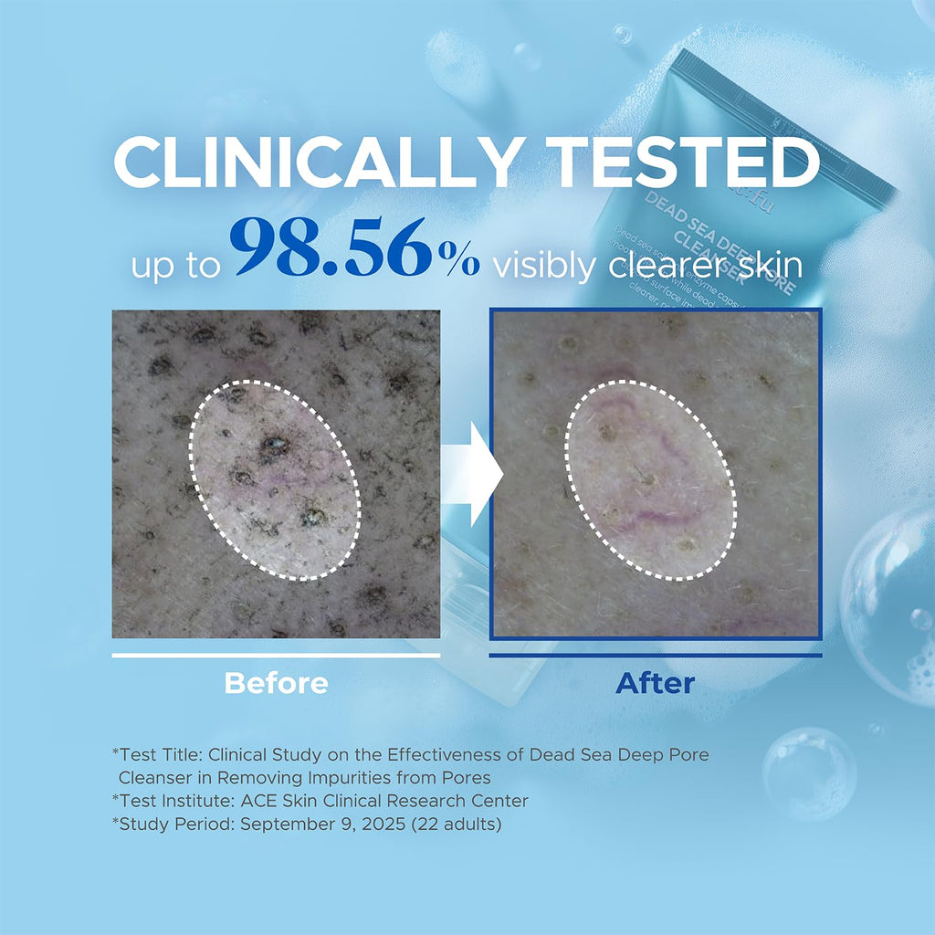 it:fu Deep Pore 2-in-1 Exfoliating Cleanser | Korean Hydrating Face Cleanser with Dead Sea Minerals & Enzyme Peel
