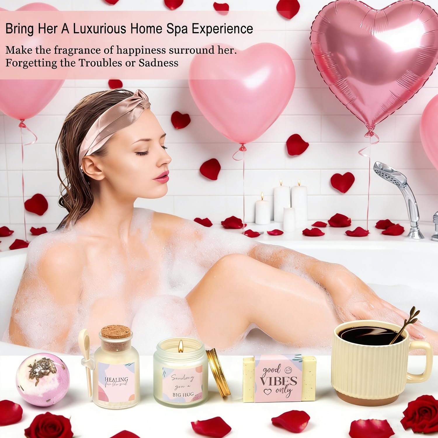 Ithmahco Valentines Day Spa Gifts for Women | Self-Care Gift Basket & Galentines Package