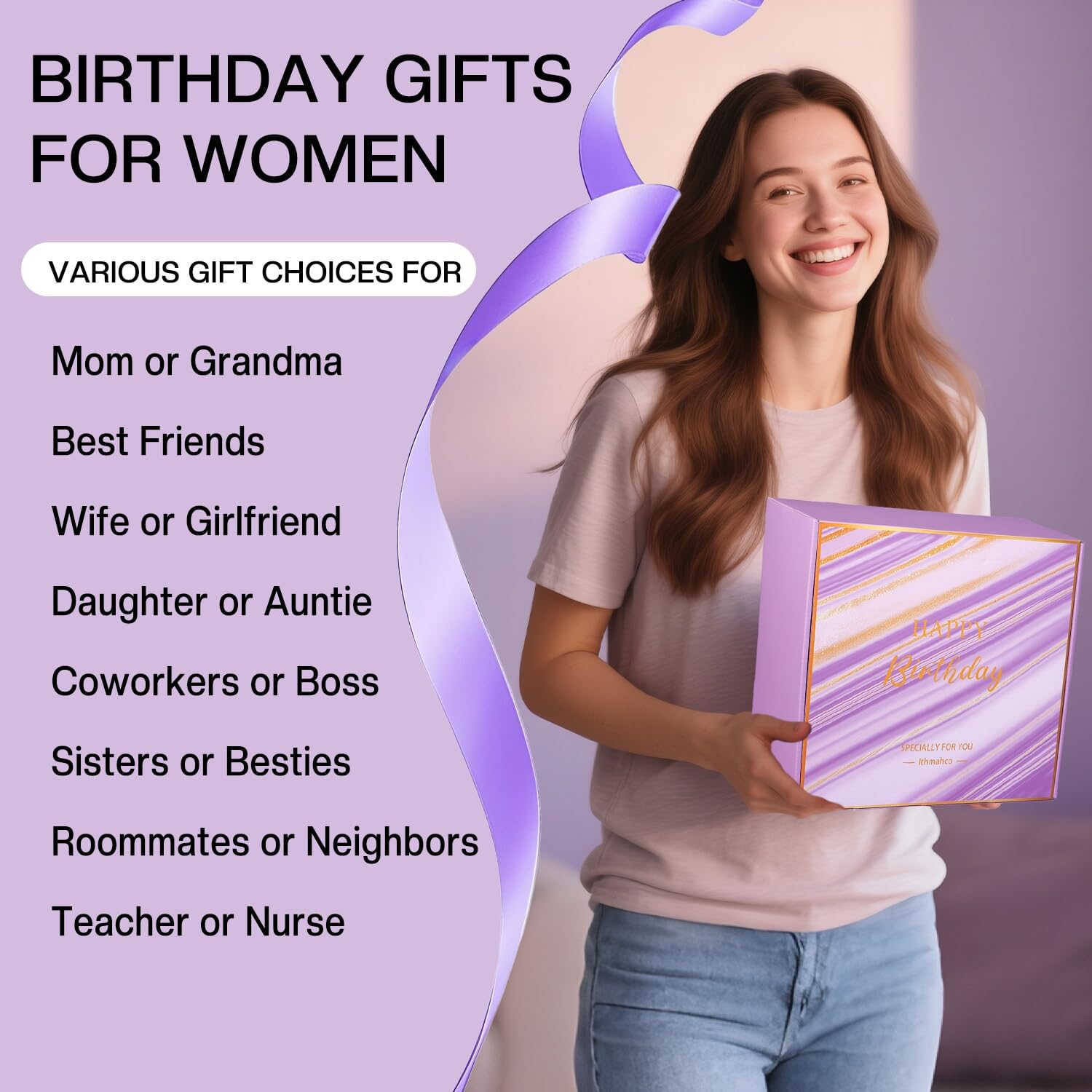 Ithmahco Birthday Gift Basket for Women – Spa Bath Set & Self-Care Gifts