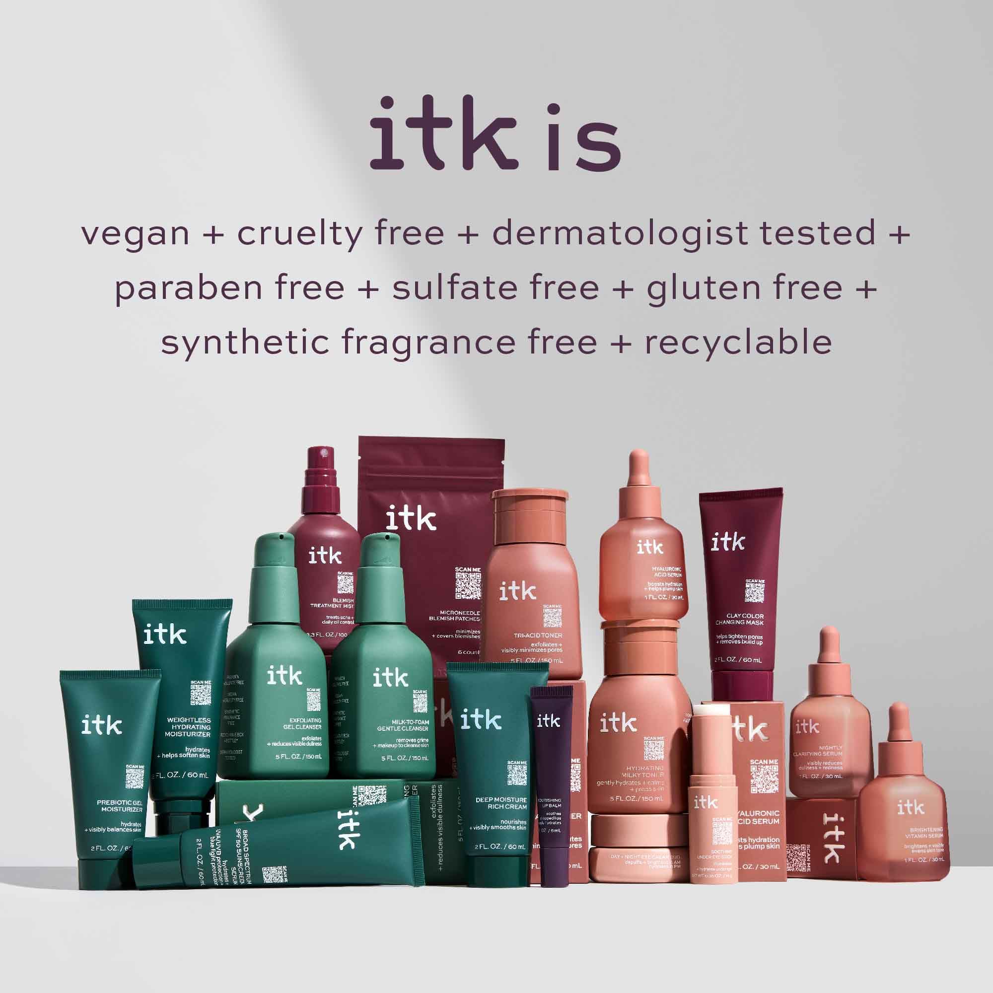 ITK Skincare 2-Part Serum Set | Brightening Vitamin C AM Serum + Bakuchiol PM Serum