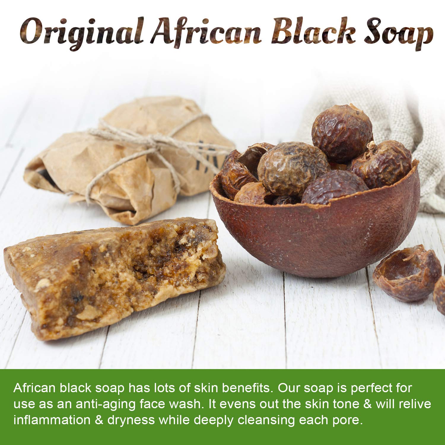 It's Pure Natural African Black Soap Bars with Peppermint Oil (Pack of 3) – Organic Raw Soap for Face & Body