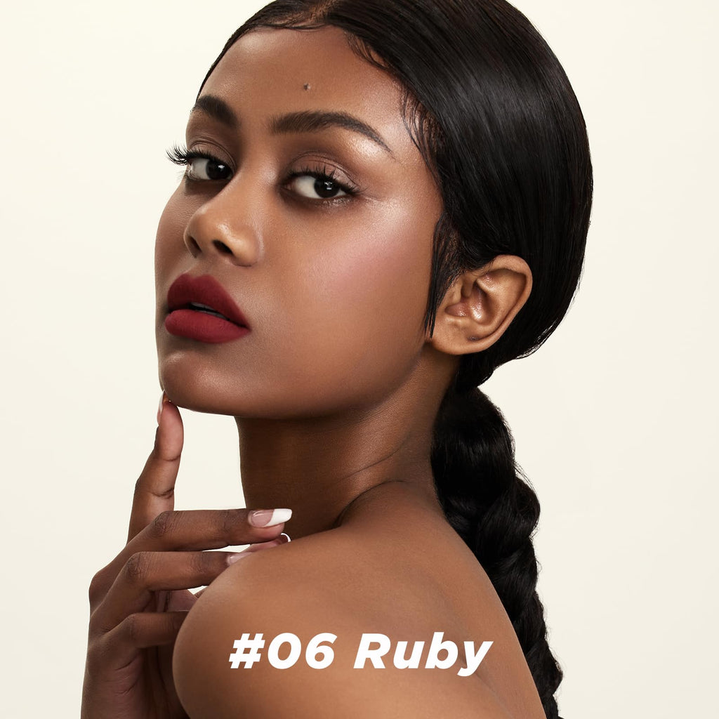 ITY Velvet Matte Lip Stain Mousse - Ruby Red Lip Clay, Conceals Lip Lines, Rich Pigment, 0.14 oz
