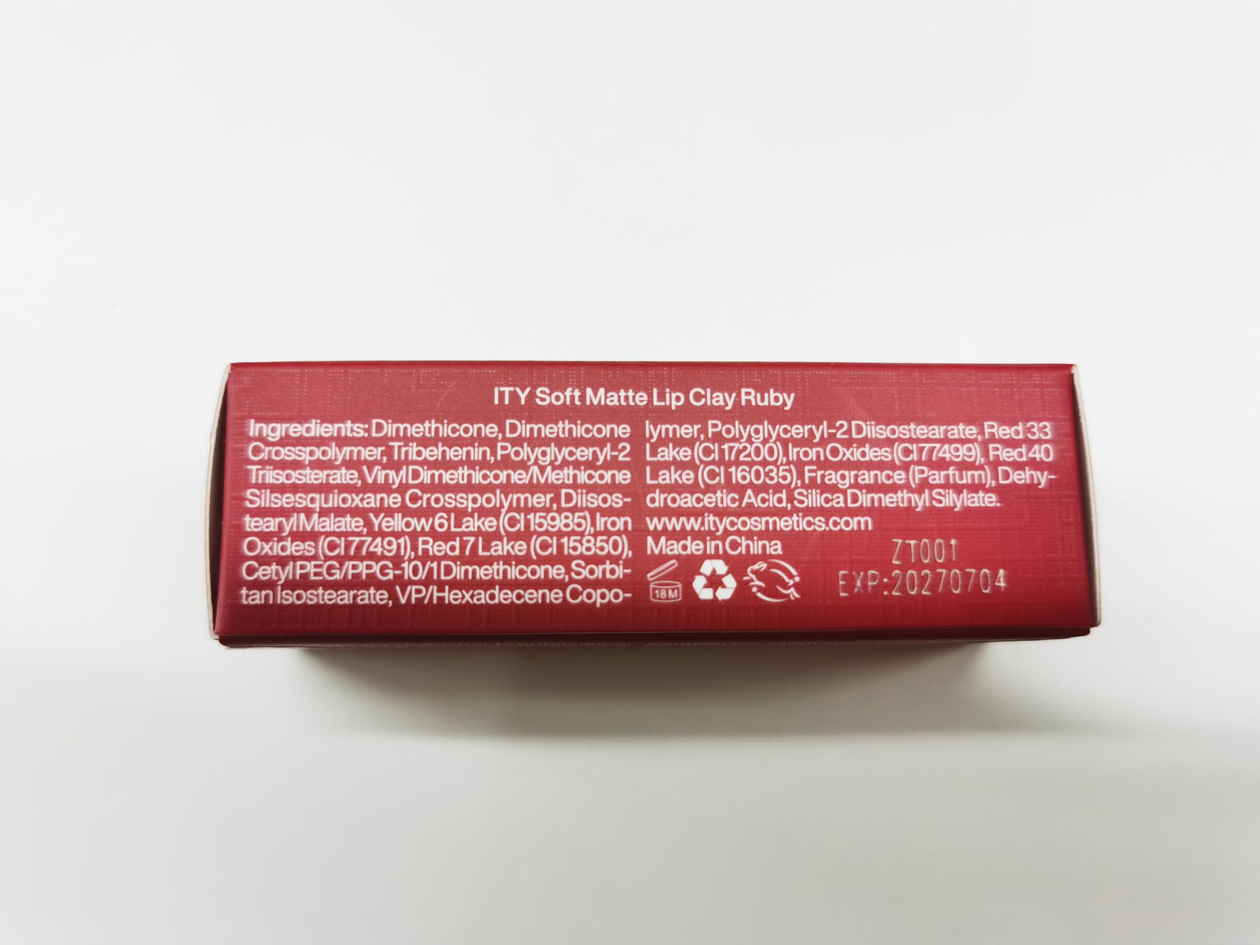 ITY Velvet Matte Lip Stain Mousse - Ruby Red Lip Clay, Conceals Lip Lines, Rich Pigment, 0.14 oz