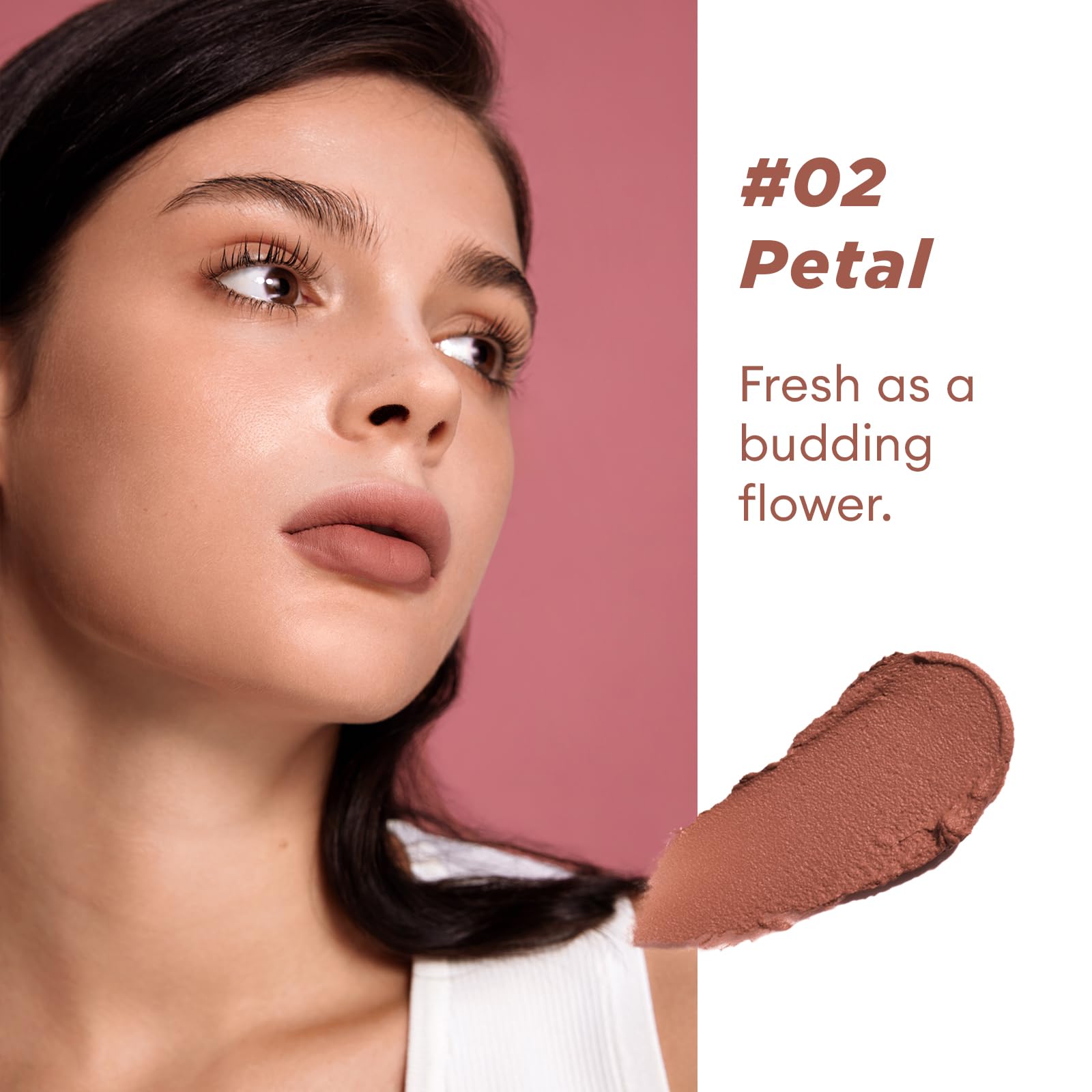 ITY Velvet Matte Lip Stain Mousse – Nude Petal Lip Tint, Conceals Lip Lines, Rich Pigment, 0.14 oz