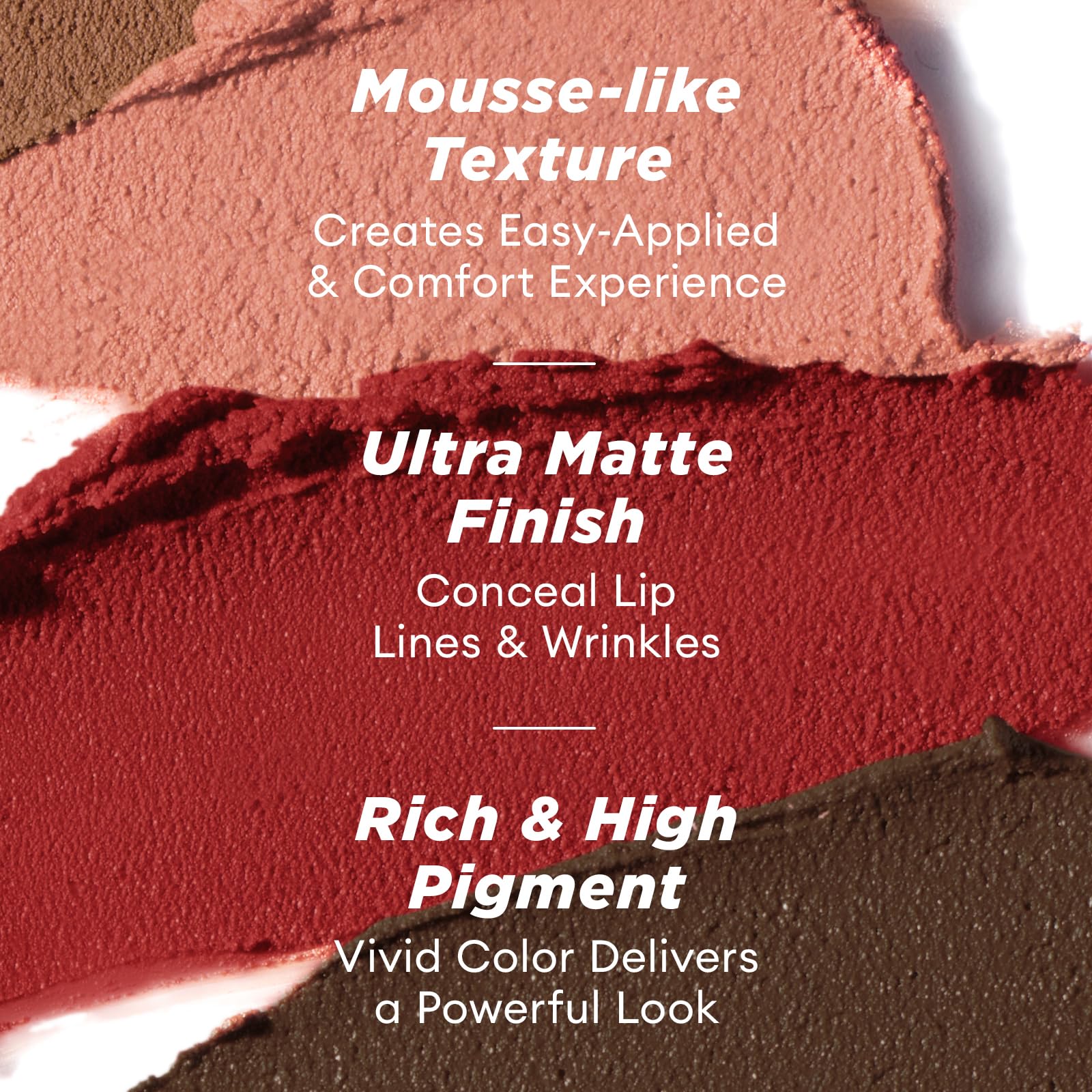 ITY Velvet Matte Lip Stain Mousse - Ruby Red Lip Clay, Conceals Lip Lines, Rich Pigment, 0.14 oz