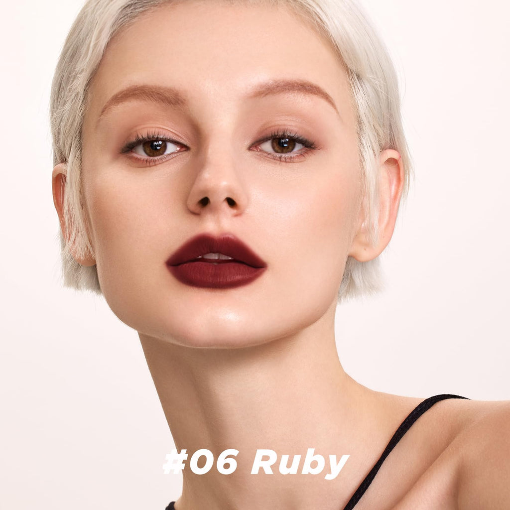 ITY Velvet Matte Lip Stain Mousse - Ruby Red Lip Clay, Conceals Lip Lines, Rich Pigment, 0.14 oz