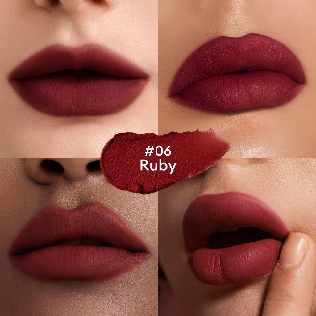 ITY Velvet Matte Lip Stain Mousse - Ruby Red Lip Clay, Conceals Lip Lines, Rich Pigment, 0.14 oz