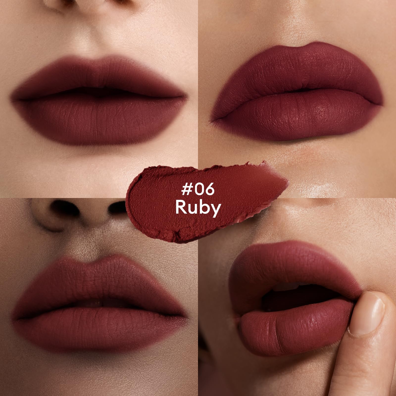 ITY Velvet Matte Lip Stain Mousse - Ruby Red Lip Clay, Conceals Lip Lines, Rich Pigment, 0.14 oz