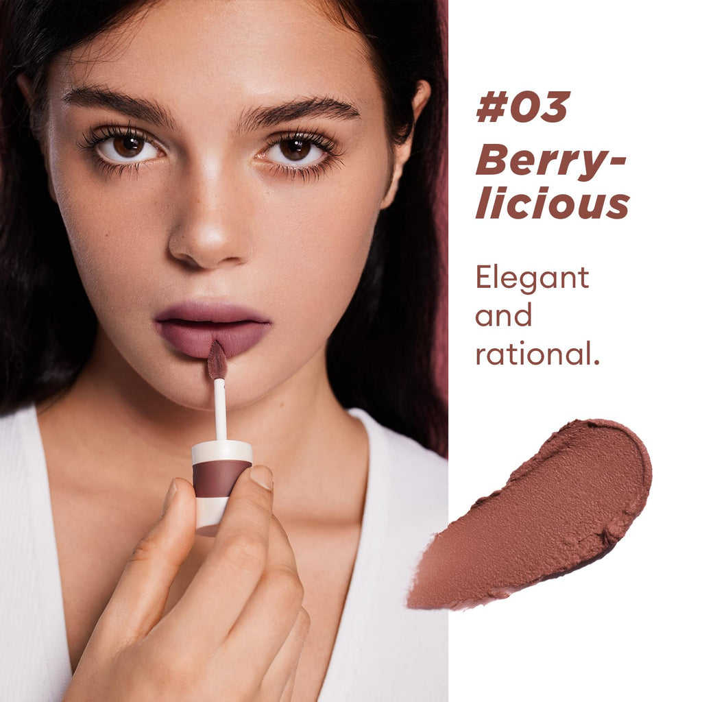 ITY Velvet Matte Lip Stain Mousse Lip Clay Berrylicious – Rich Pigment, Matte Finish, 0.14 oz