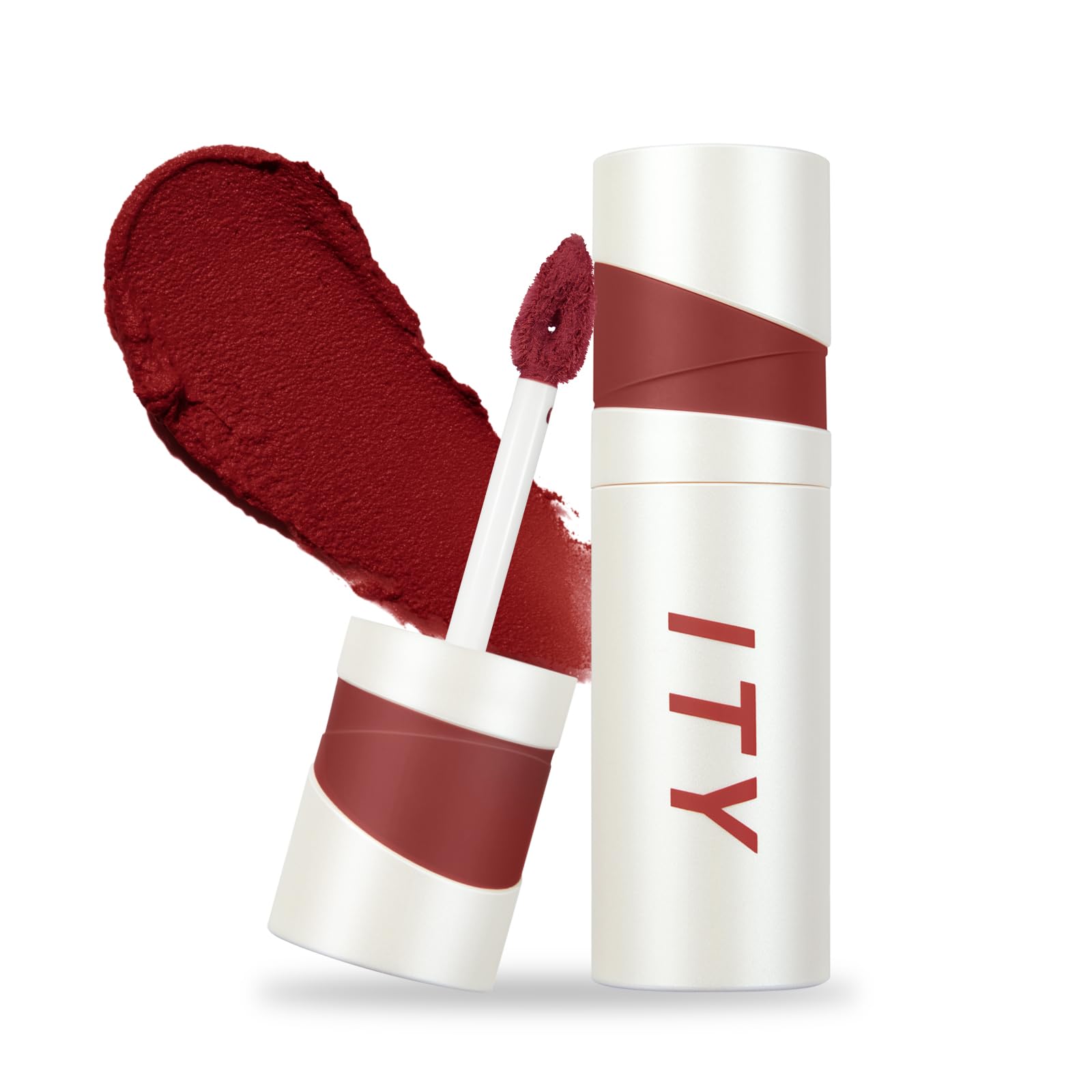ITY Velvet Matte Lip Stain Mousse - Ruby Red Lip Clay, Conceals Lip Lines, Rich Pigment, 0.14 oz
