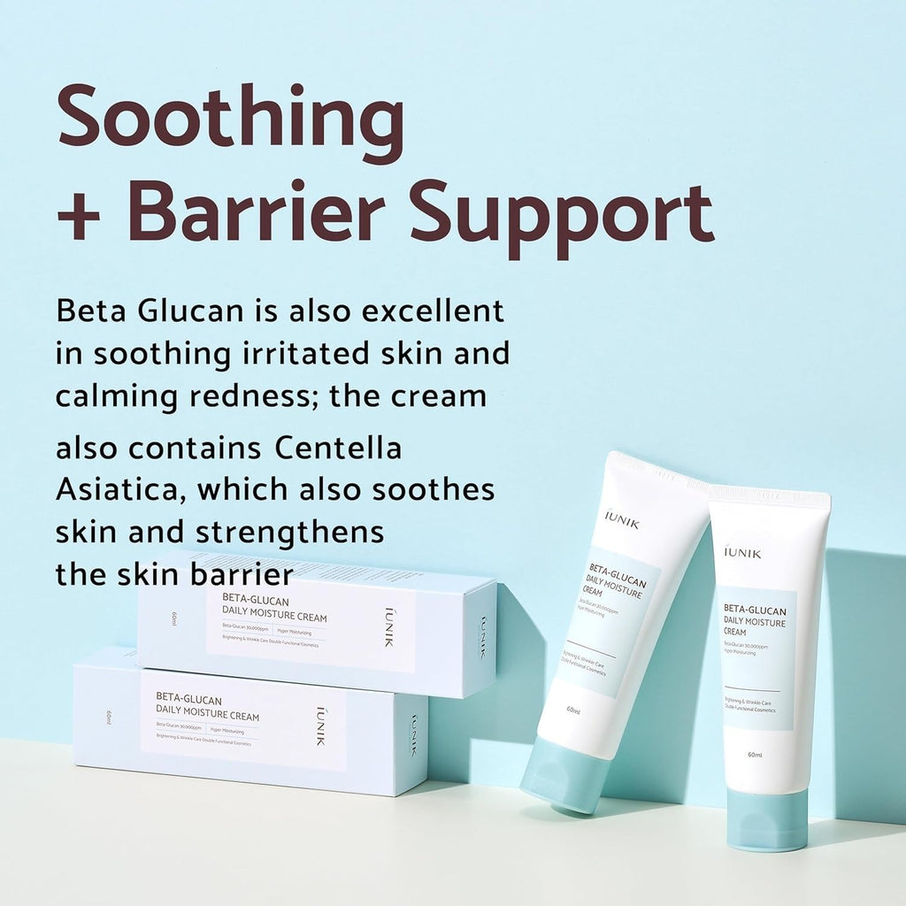 iUNIK Beta-Glucan Daily Moisture Cream | Lightweight, Non-Sticky Hydration for Dry & Sensitive Skin