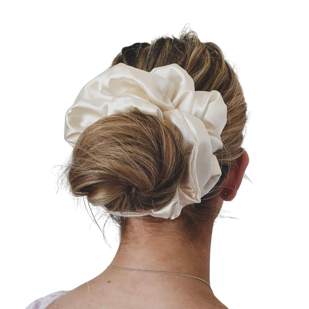 Iuptown Chic Jumbo Satin Scrunchies XL – Frizz Prevention & Sleep Hair Holder (Pink)