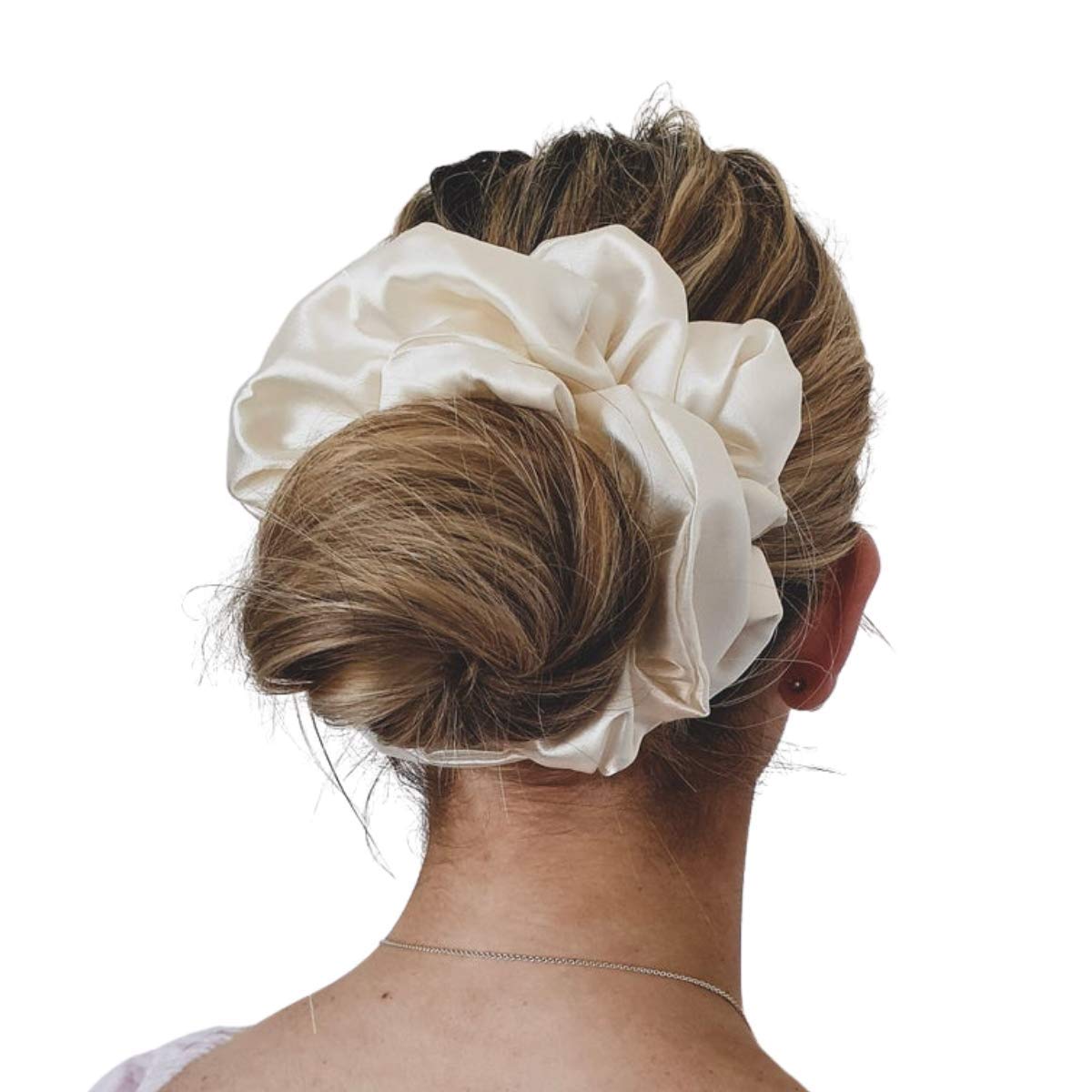 Iuptown Chic Jumbo Satin Scrunchies XL – Frizz Prevention & Sleep Hair Holder (Pink)