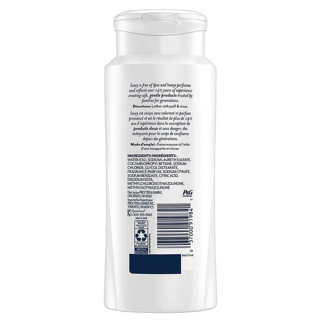 Ivory Aloe Scented Body Wash – 21 oz (Pack of 3) | Gentle, Dye-Free
