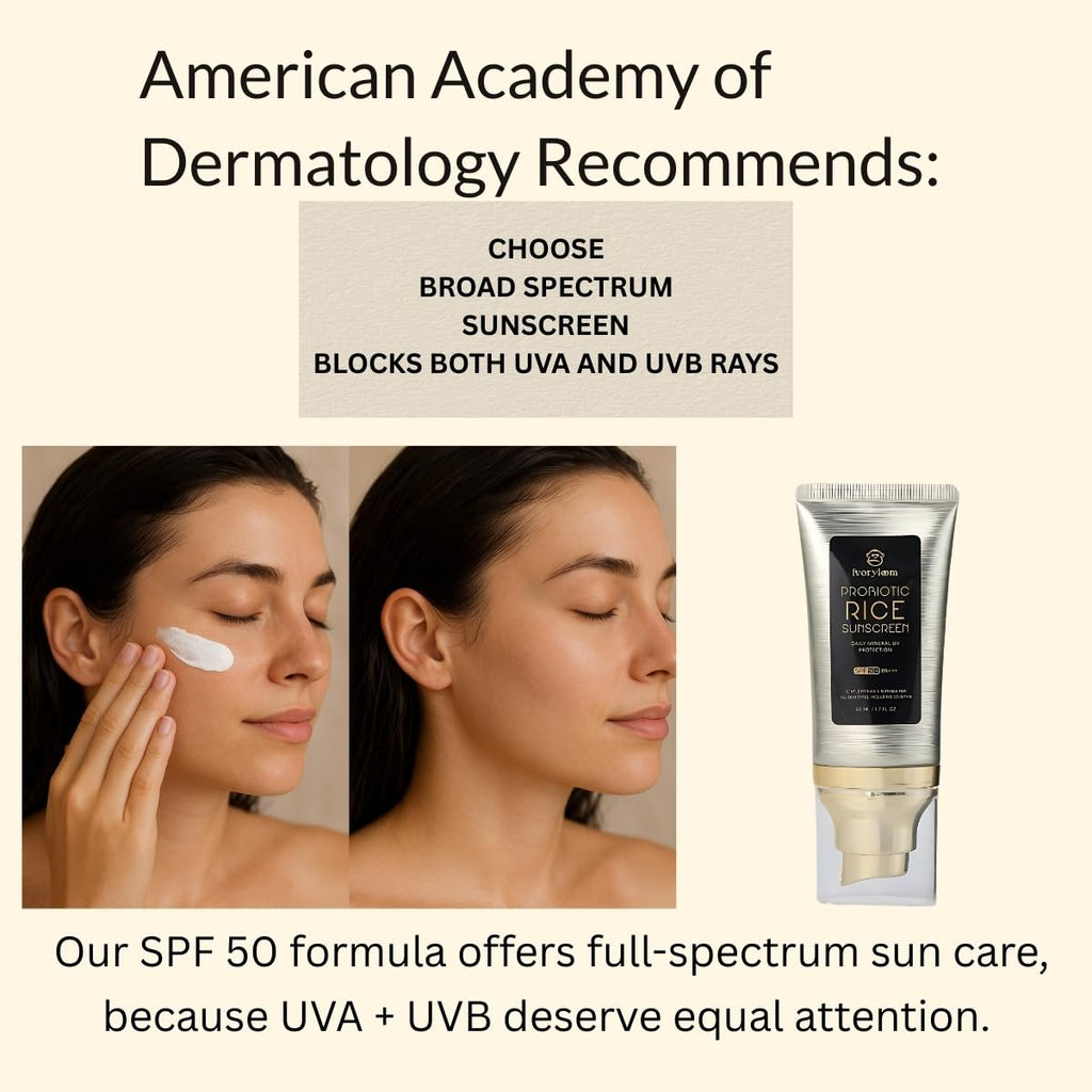 Ivory Loom SPF 50 PA++++ Mineral Sunscreen | Fast Absorbing Hydration with Rice Ferment, Niacinamide, Hyaluronic Acid | Reef Safe | 1.7 oz