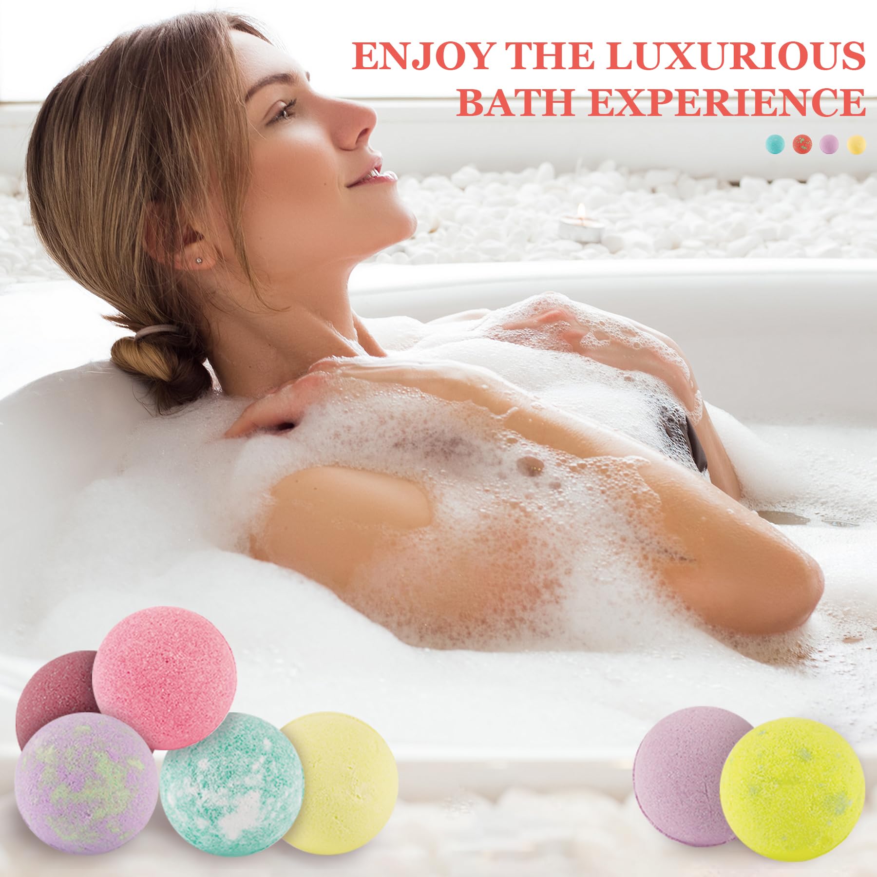 IvyWorkshop Bath Bombs Gift Set — 50 Pcs, 10 Scents, Natural Handmade Bubble Bath