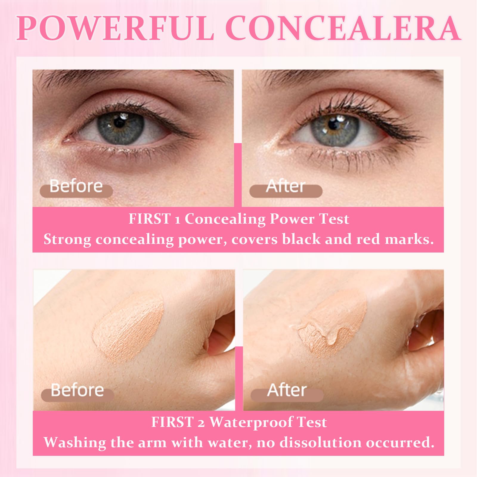 IWAWA Concealer Full Coverage Palette 01 – 4-Shade, Long-Lasting, Waterproof Concealer for Face & Body (0.28 oz)