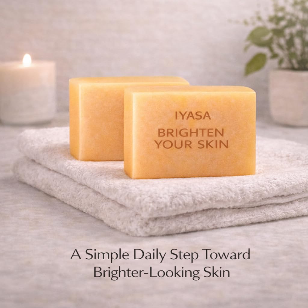 IYASA Kojic Acid Soap for Dark Spots – Turmeric Brightening Bar with Vitamin C, Retinol & Shea Butter | Evens Tone & Fades Hyperpigmentation | SGS-Tested, Steroid-Free (2 Pack)