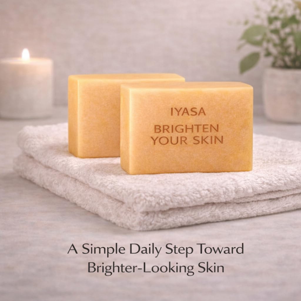 IYASA Kojic Acid Soap for Dark Spots – Turmeric Brightening Bar with Vitamin C, Retinol & Shea Butter | Evens Tone & Fades Hyperpigmentation | SGS-Tested, Steroid-Free (2 Pack)