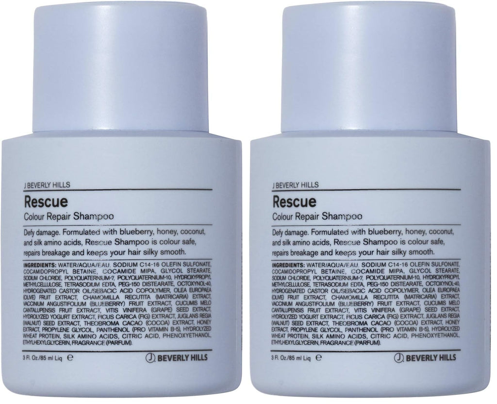 J Beverly Hills Blue Rescue Colour Repair Shampoo – 3 oz Bottle (Pack of 2)