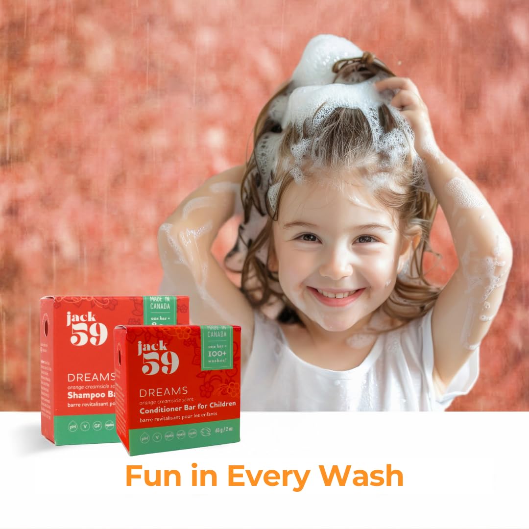 Jack59 All Natural Kids Shampoo & Conditioner Bar Set — Dreams Orange Creamsicle