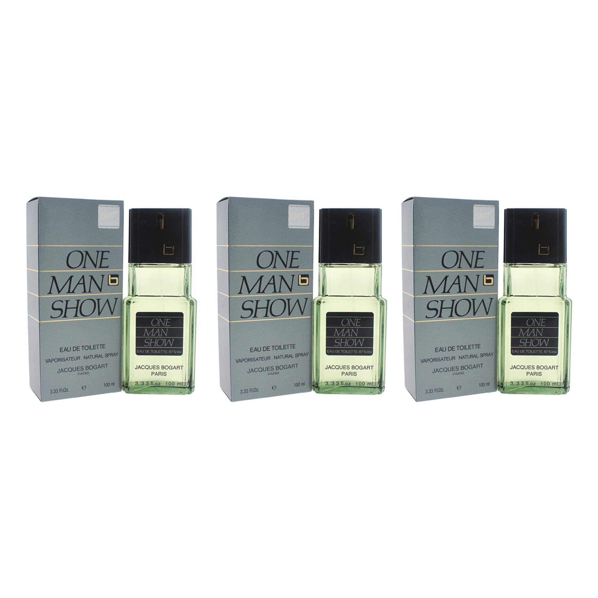 One Man Show by Jacques Bogart for Men – Eau de Toilette Spray 3.3 oz (Pack of 3)