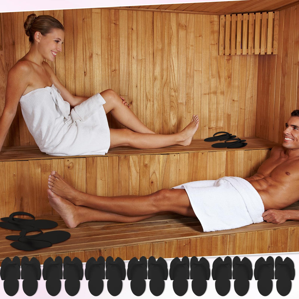 JaGely 90 Pairs Disposable Pedicure Slippers – Anti-Slip EVA Foam Spa Slippers for Guests (Black)