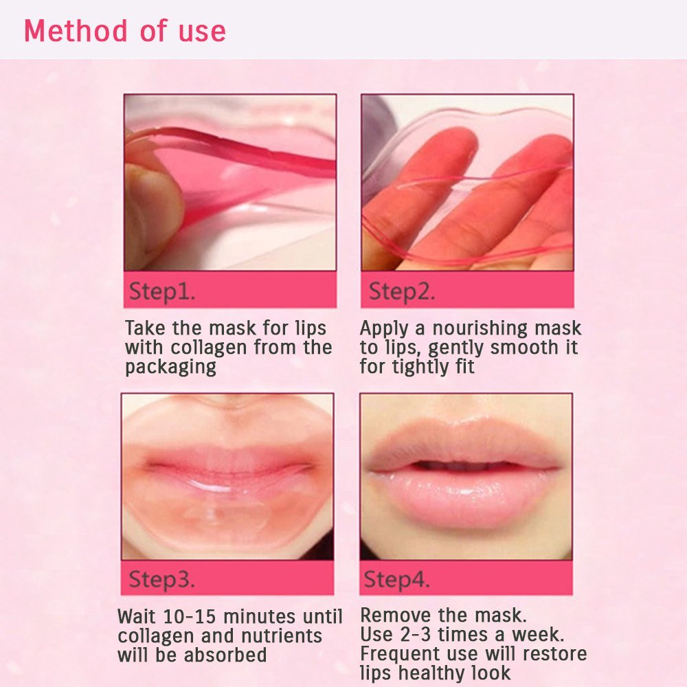 Jakuva 30PCS Collagen Lip Masks – Rose Pink Hydration & Overnight Nourishment