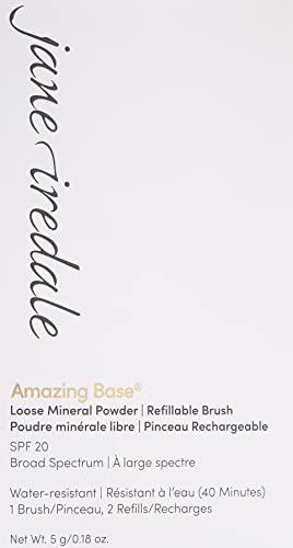 Jane Iredale Amazing Base Refillable Brush – Honey Bronze, 0.18 oz | Mineral Foundation with SPF 20/15