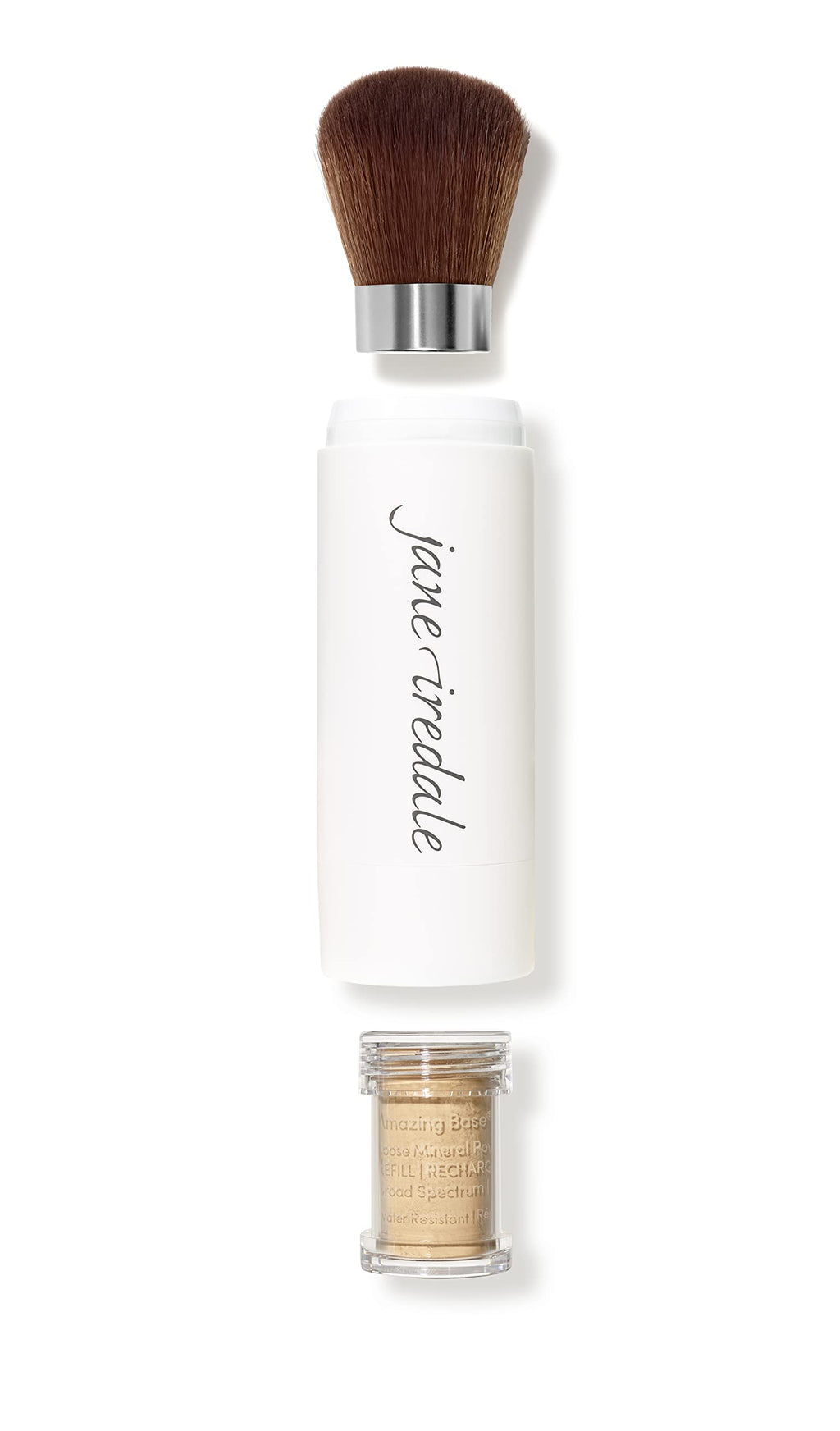 Jane Iredale Amazing Base Refillable Brush – Latte, 0.18 oz | Mineral Foundation with SPF