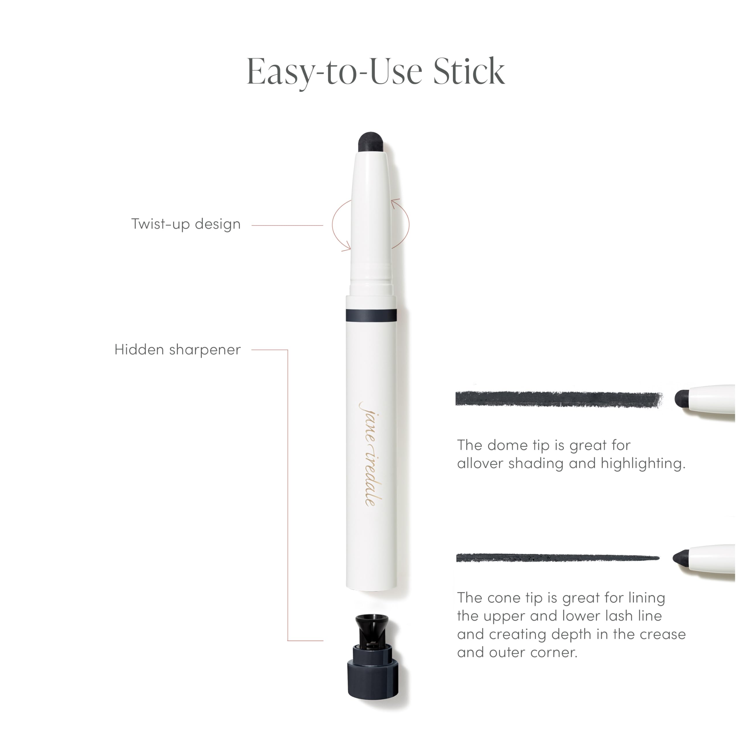 Jane Iredale ColorLuxe Eye Shadow Stick Rosé – Cream-to-Powder, Buildable, Long-Wear, Vegan & Cruelty-Free