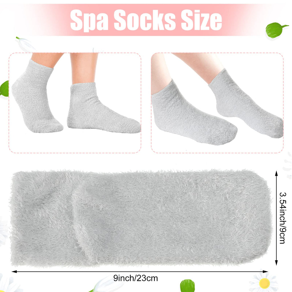 Janmercy 3 Pairs Aloe Socks – Moisturizing Spa-Infused Gel Fuzzy Sleep Socks | Non-Slip Foot Care for Women & Men
