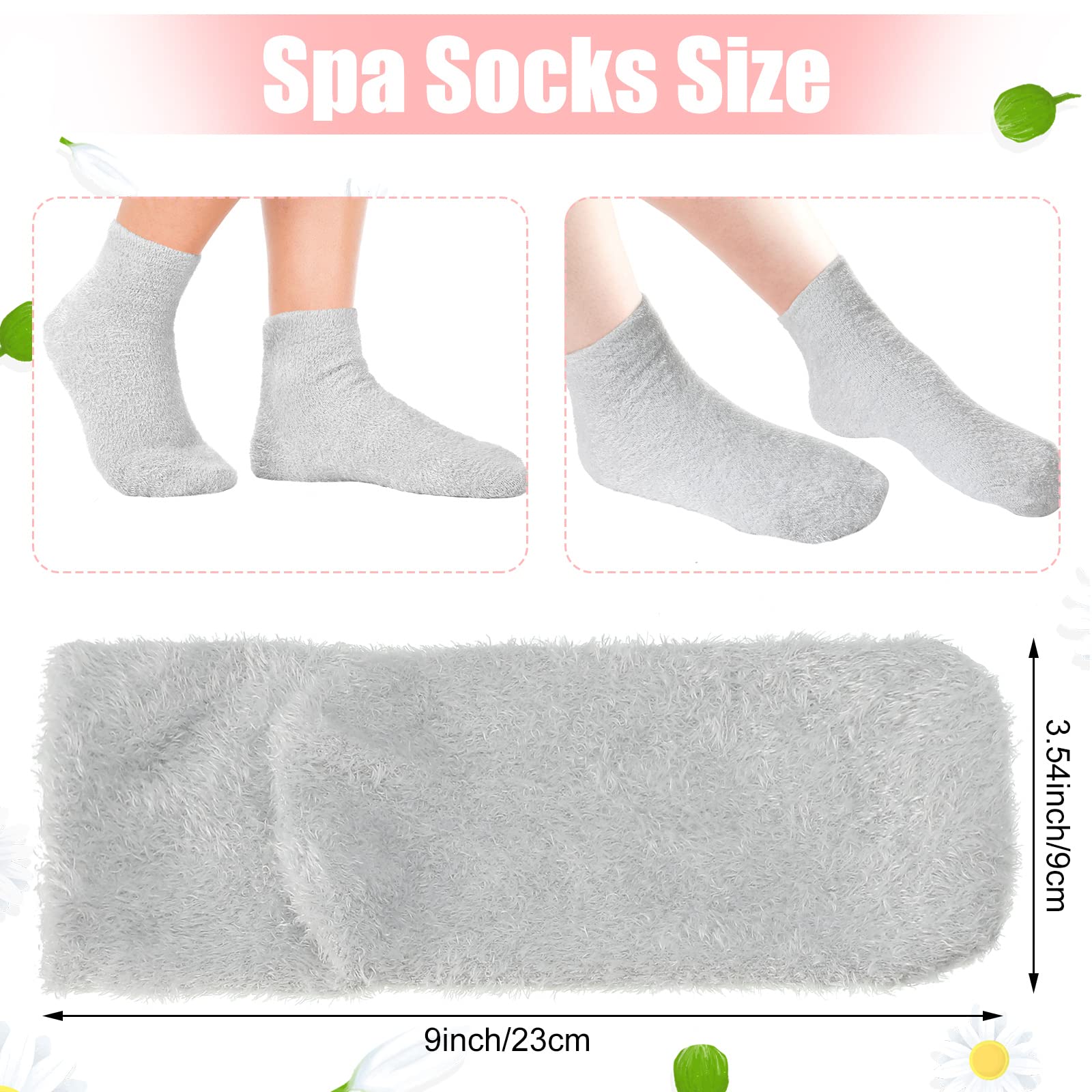Janmercy 3 Pairs Aloe Socks – Moisturizing Spa-Infused Gel Fuzzy Sleep Socks | Non-Slip Foot Care for Women & Men