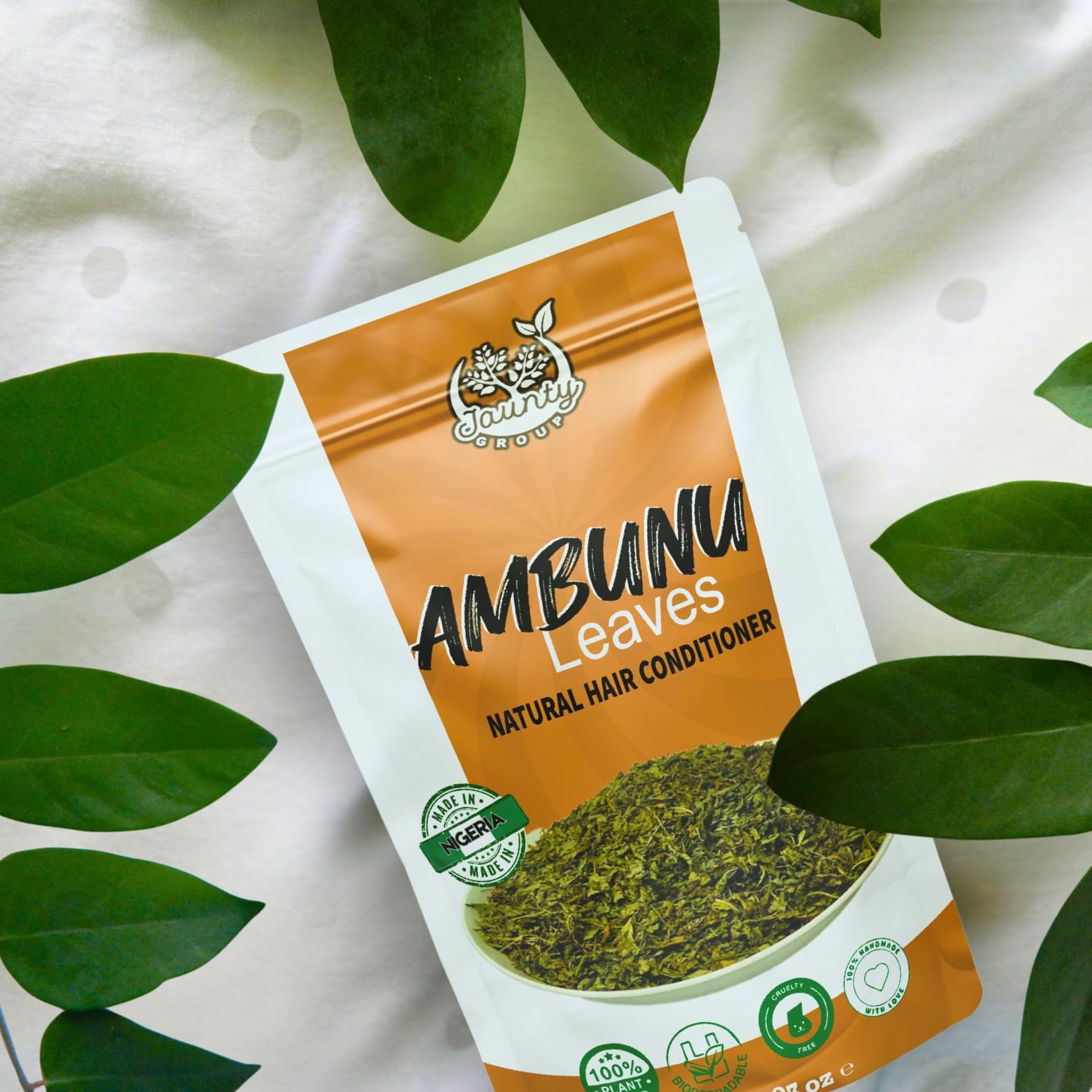 Jaunty Store Ambunnu Leaves 50g – Herbal Hair Care Shampoo for Growth & Scalp Repair (Chad)