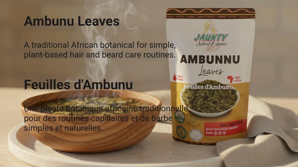 Jaunty Organics Ambunnu Leaves – Herbal Hair Care Shampoo, Detangler & Conditioner | Non-GMO 50g