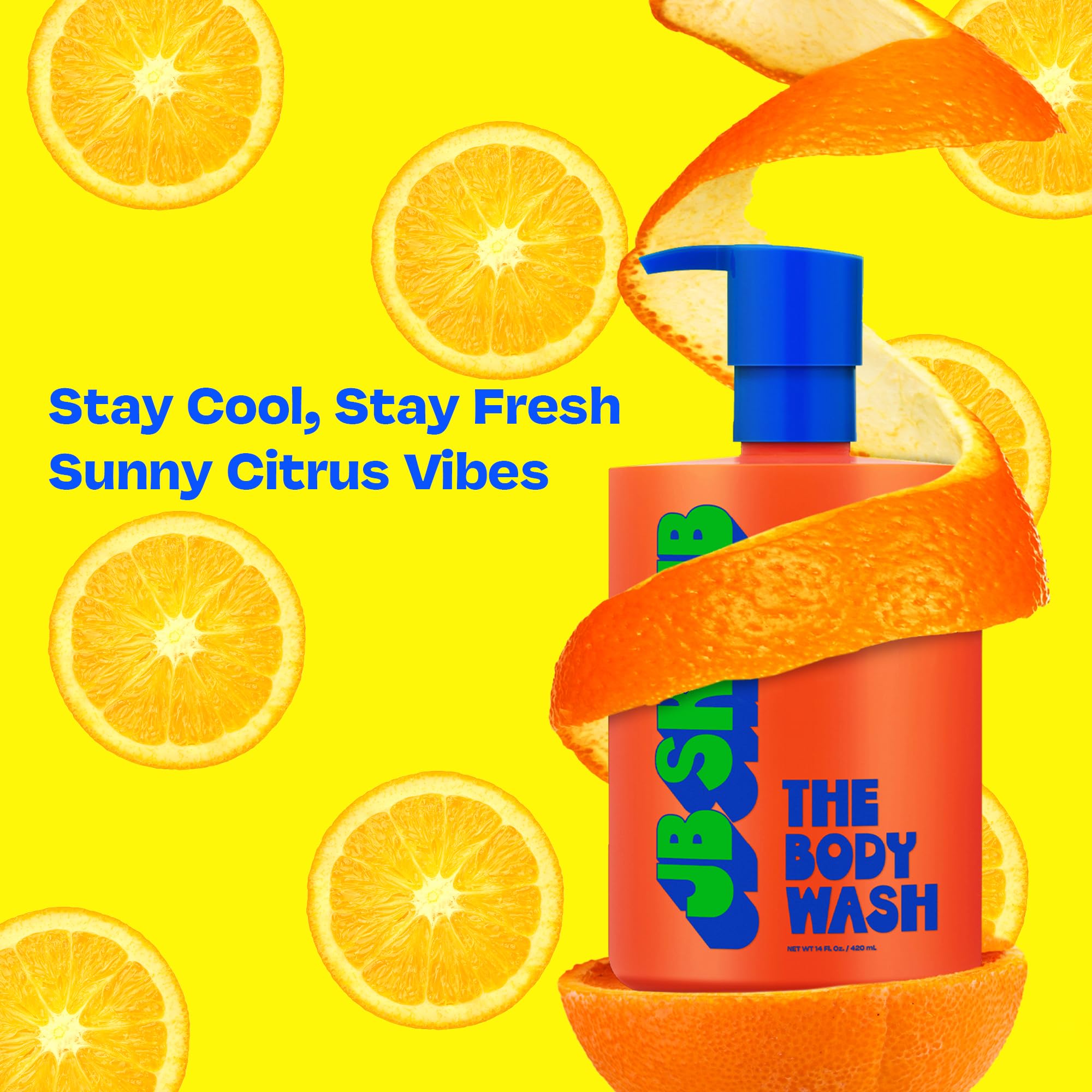 JB SKRUB Body Wash for Kids, Tweens & Teens — Foaming Action, Natural Citrus Scent, No Harsh Ingredients — 14 Oz