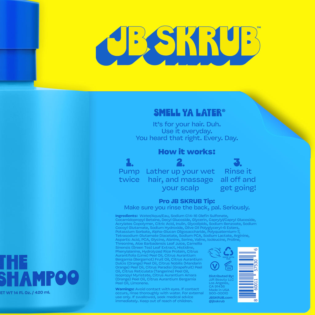JB SKRUB Kids Shampoo – Aloe Vera & Green Tea, Sulfate-Free, 14 oz