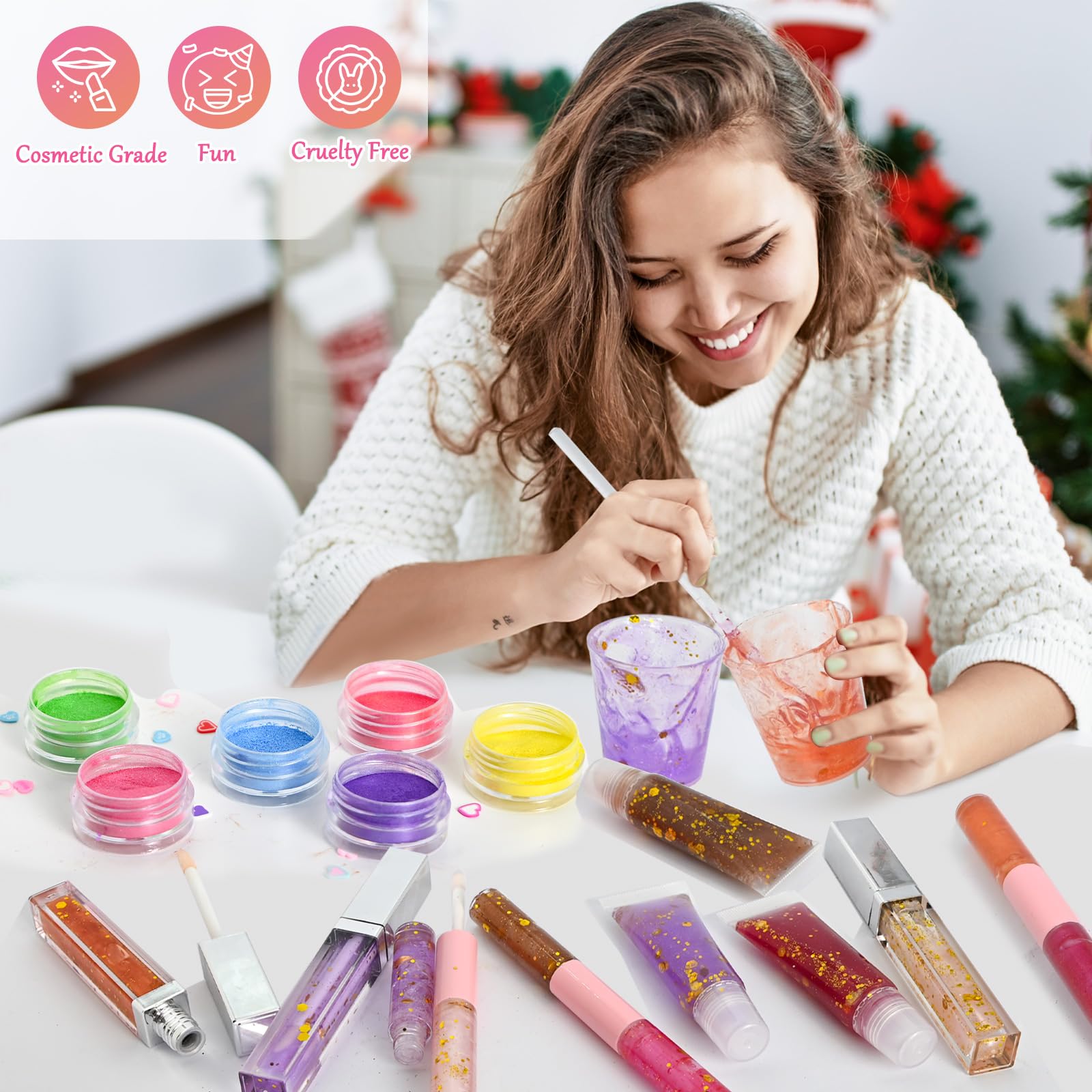 Jcoos Lip Gloss Making Kit - DIY Lip Gloss for Beginners, Teens & Women