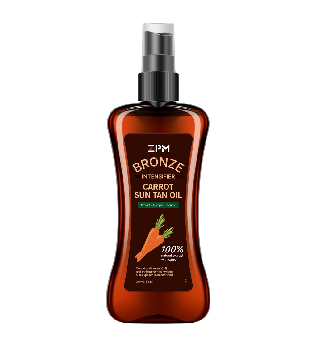 Jeallis Carrot Sun Tanning Oil Spray – Natural Hydration for Outdoor Sun, Tan Intensifier for Medium-Deep Skin, 8oz – Vegan & Cruelty-Free, SPF 0