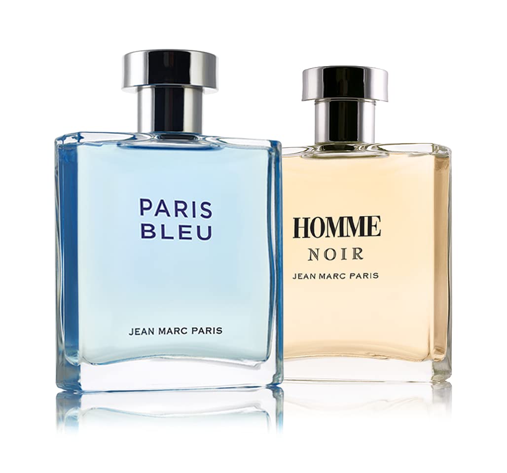 Jean Marc Paris Homme Noir Eau de Toilette – 100ml/3.4oz Woody Fragrance with Grapefruit, Tobacco & Tonka Bean
